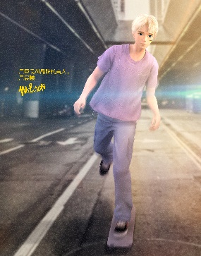 年轻的男人在街道边玩滑板  描述已自动生成